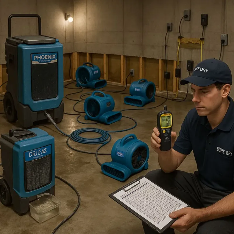 Structural Drying and Dehumidification process in Owatonna, MN